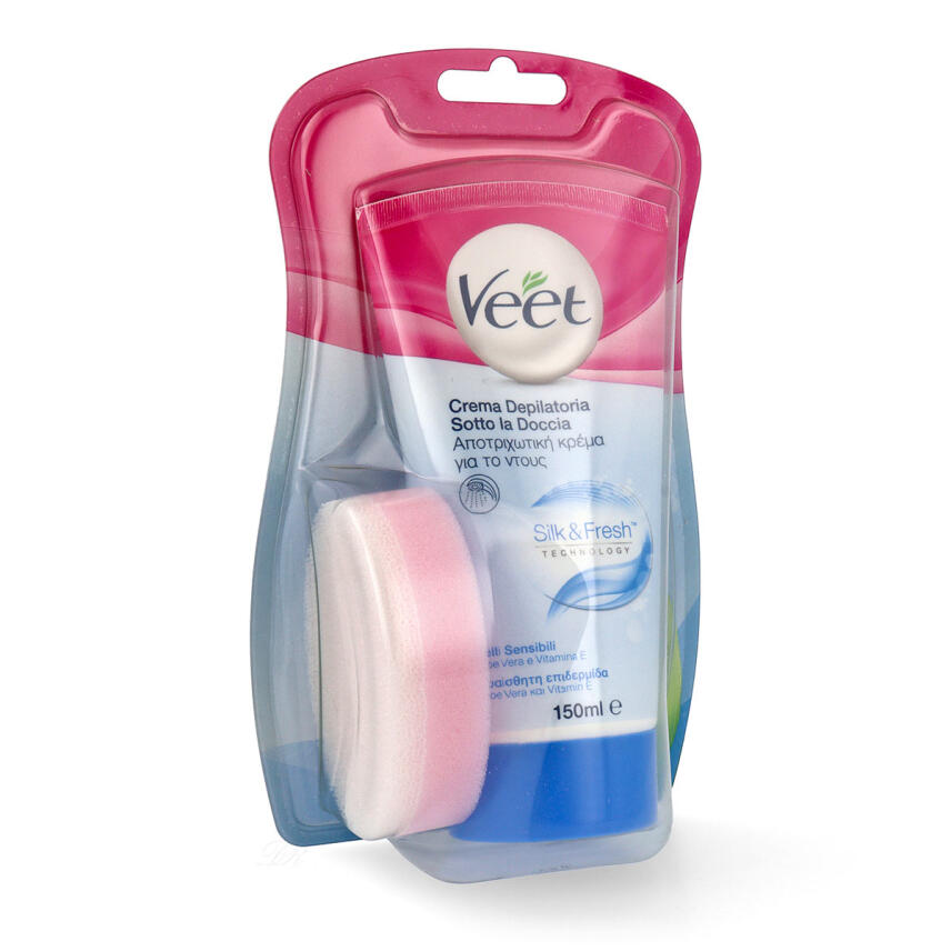 Veet Scrub Haarentfernungscreme unter der Dusche 150 ml empfindliche Haut