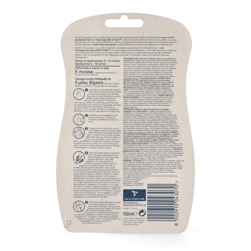 Veet Scrub Haarentfernungscreme unter der Dusche 150 ml empfindliche Haut
