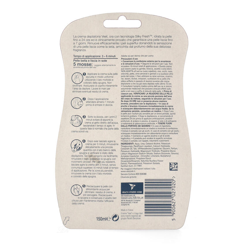 Veet Scrub Haarentfernungscreme unter der Dusche 150 ml normale Haut