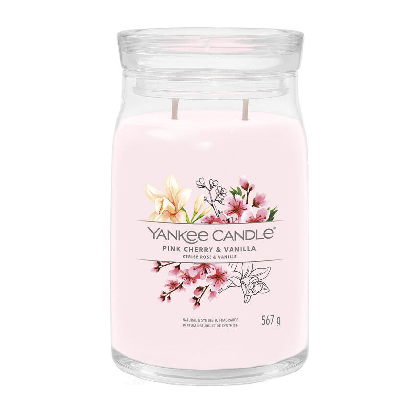 Yankee Candle Pink Cherry &amp; Vanilla Signature Duftkerze Gro&szlig;es Glas 567 g