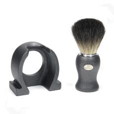 Omega Rasierpinsel Dachs Stockzupf 6618 Pure Badger mit Halter