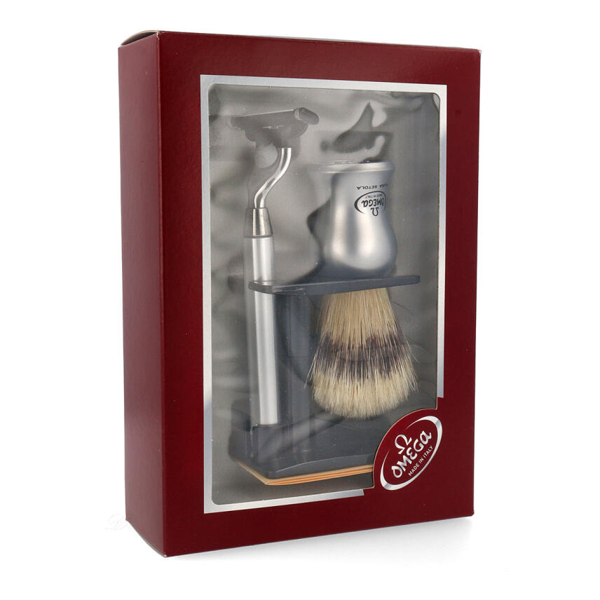 Omega Rasierset 81229 Rasierpinsel Borste + Rasierer Mach3