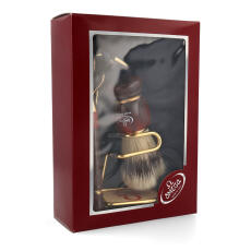 Omega Set Rasierpinsel reine Borste 81151 + Halter + Rasierer