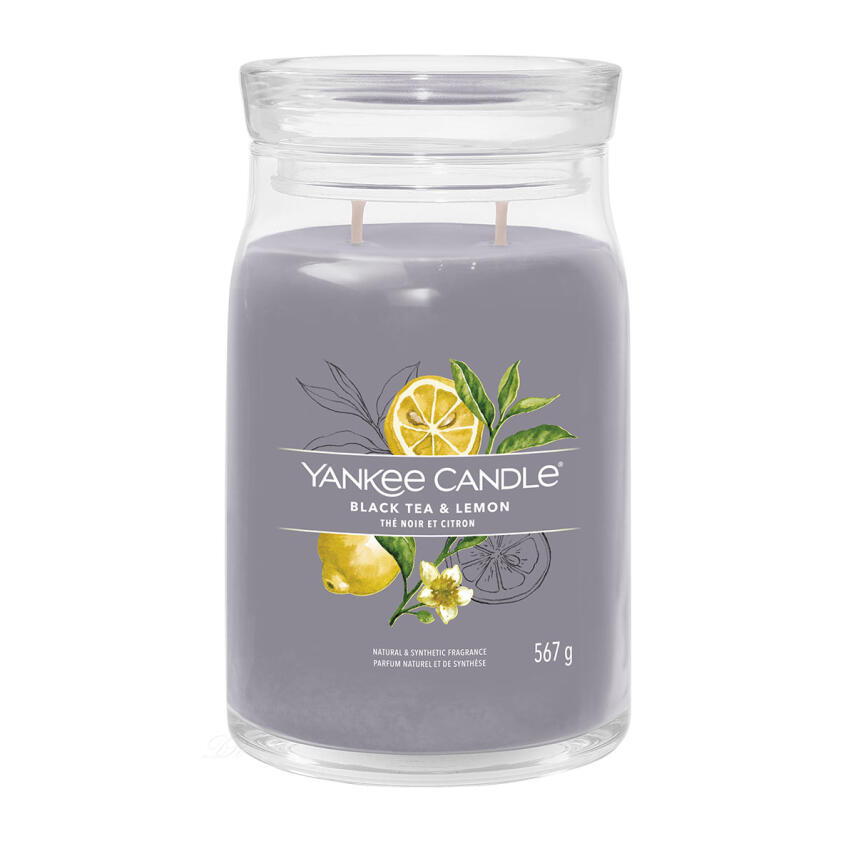 Yankee Candle Black Tea &amp; Lemon Signature Duftkerze Gro&szlig;es Glas 567 g