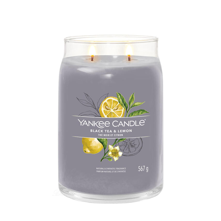 Yankee Candle Black Tea &amp; Lemon Signature Duftkerze Gro&szlig;es Glas 567 g