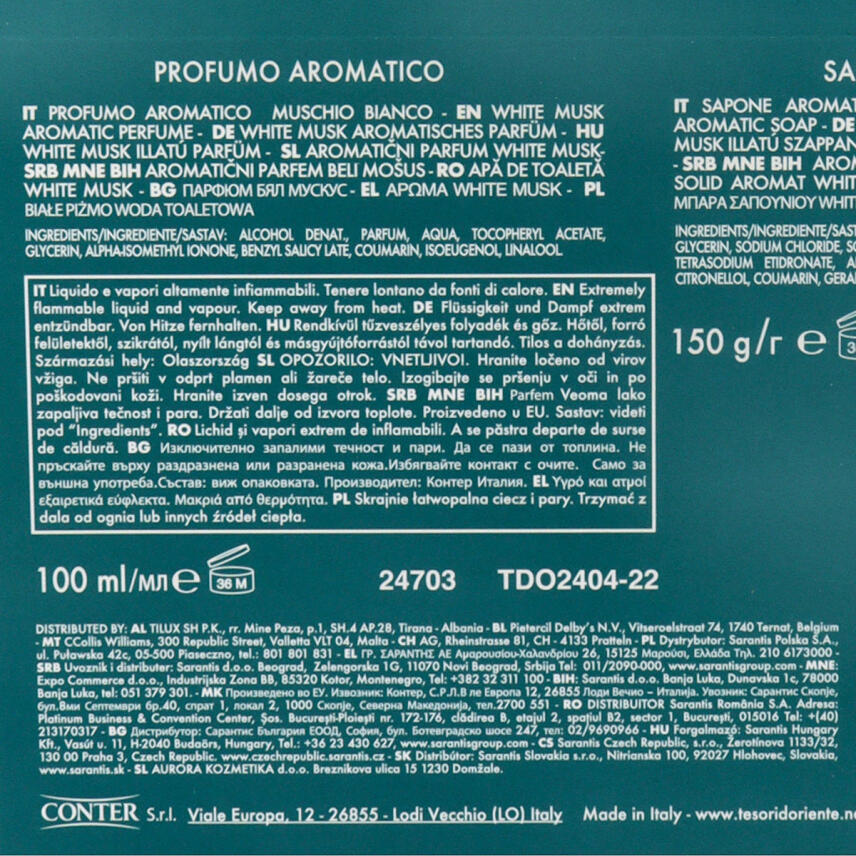 Tesori dOriente Muschio Bianco Eau de Toilette 100 ml &amp; Seife 150 g