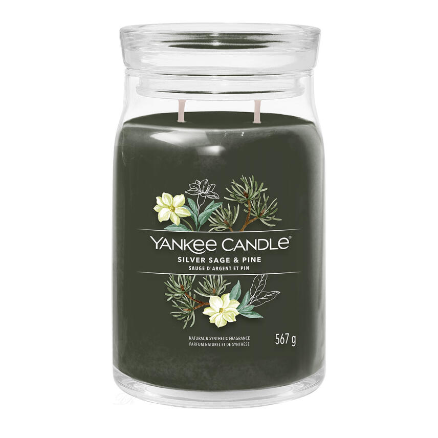 Yankee Candle Silver Sage &amp; Pine Signature Duftkerze Gro&szlig;es Glas 567 g
