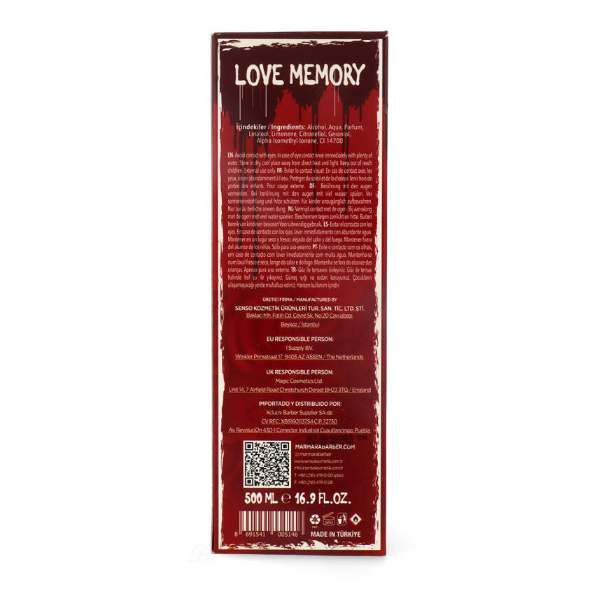 Marmara Barber Love Memory Eau de Cologne 500 ml