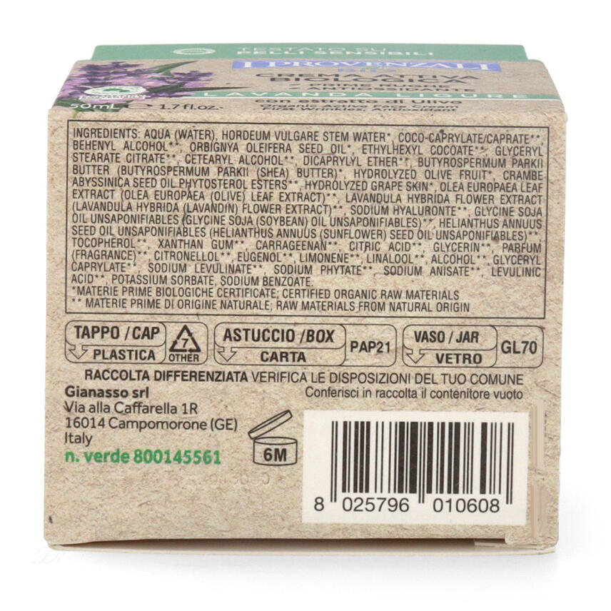 I Provenzali Bio Gesichtscreme Erste Falten Lavendel 50 ml