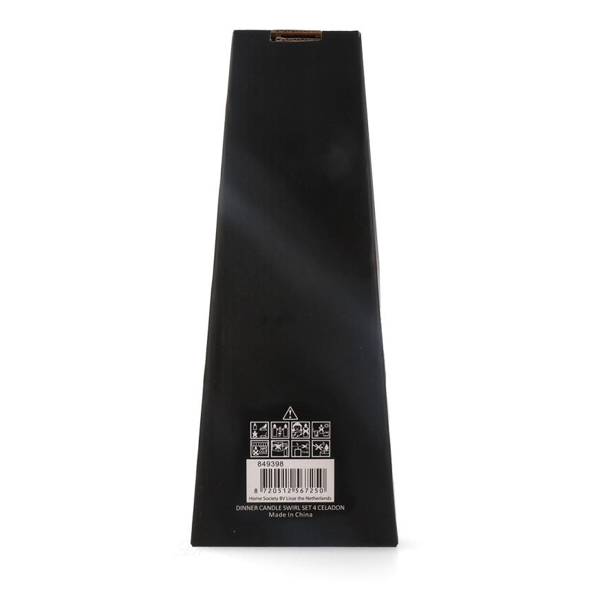 Home Society Dinner Kerze Swirl Green Set 4 St.