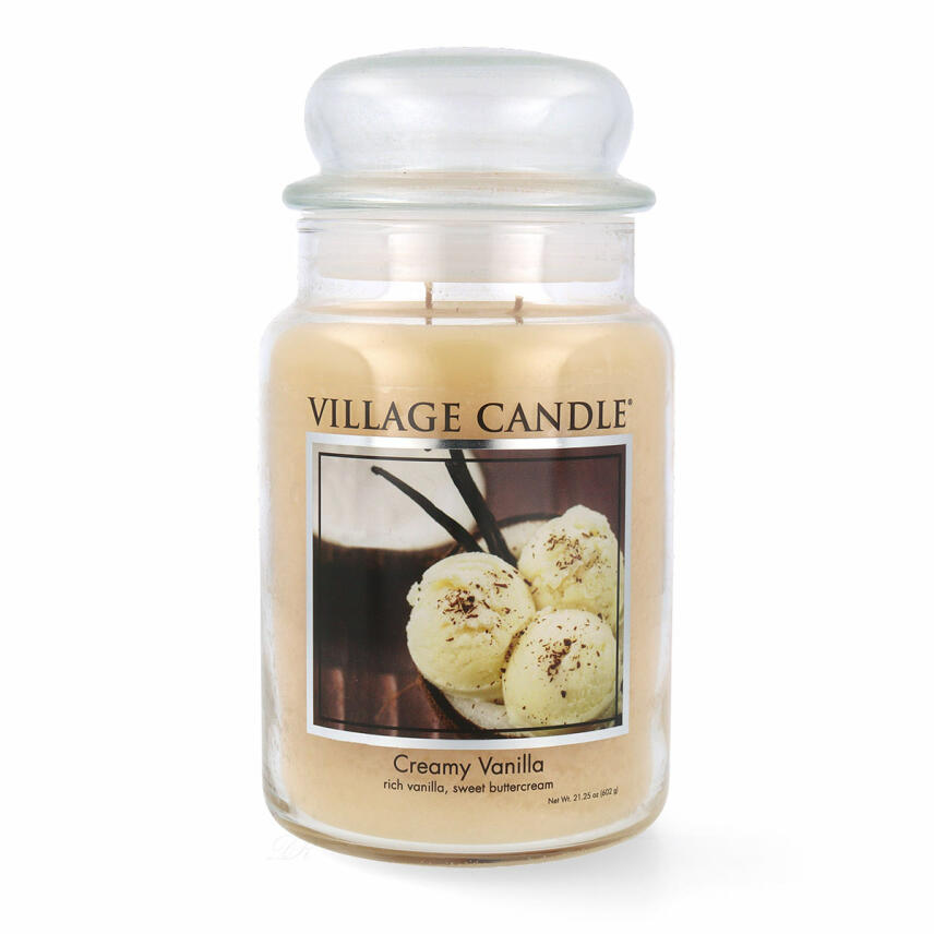 Village Candle Creamy Vanilla Duftkerze Gro&szlig;es Glas 602 g