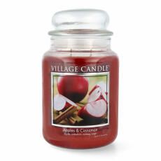 Village Candle Apples &amp; Cinnamon Duftkerze Gro&szlig;es Glas 602 g