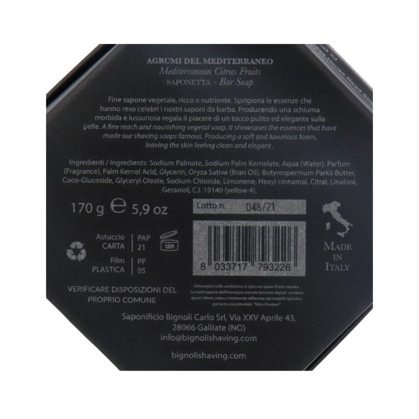 Saponificio Bignoli Agrumi del Mediterraneo Seife 170 g