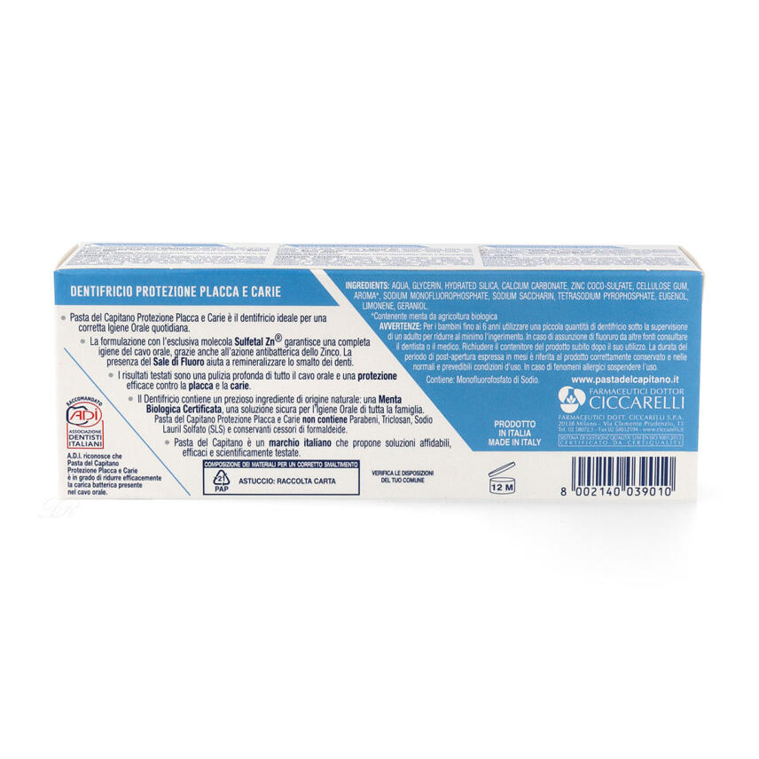 Pasta del Capitano Zahnpasta Protezione Karies &amp; Plaque 75 ml