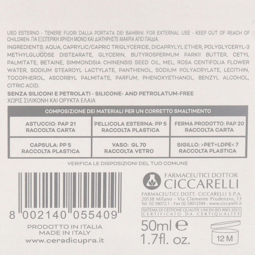 Cera di Cupra Gesichtscreme Sensitiv f&uuml;r trockene &amp; sensible Haut 50 ml