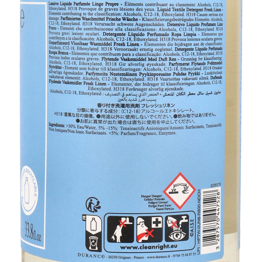 Durance Frische W&auml;sche Parf&uuml;miertes Waschmittel 1 L