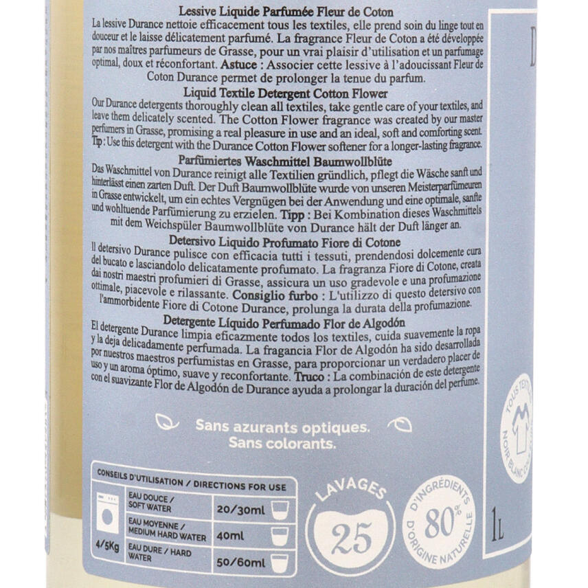Durance Baumwolle Parf&uuml;miertes Waschmittel 1 L