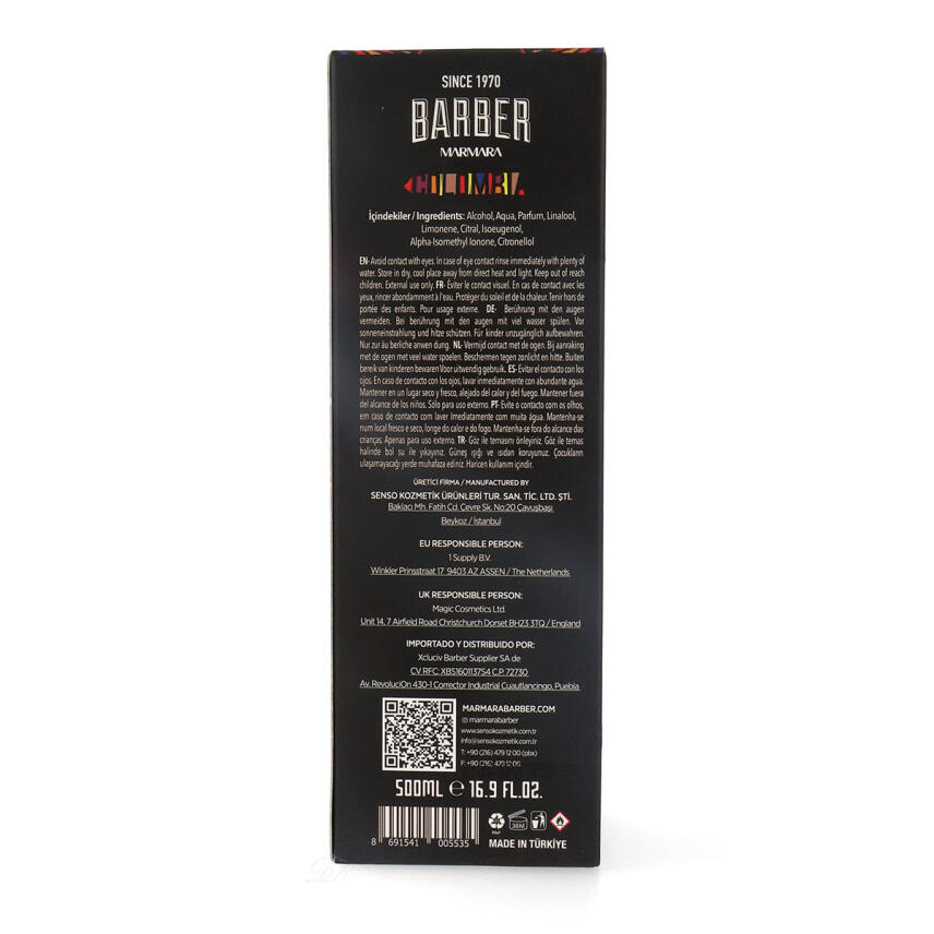 Marmara Barber Colombia Eau de Cologne 500 ml splash