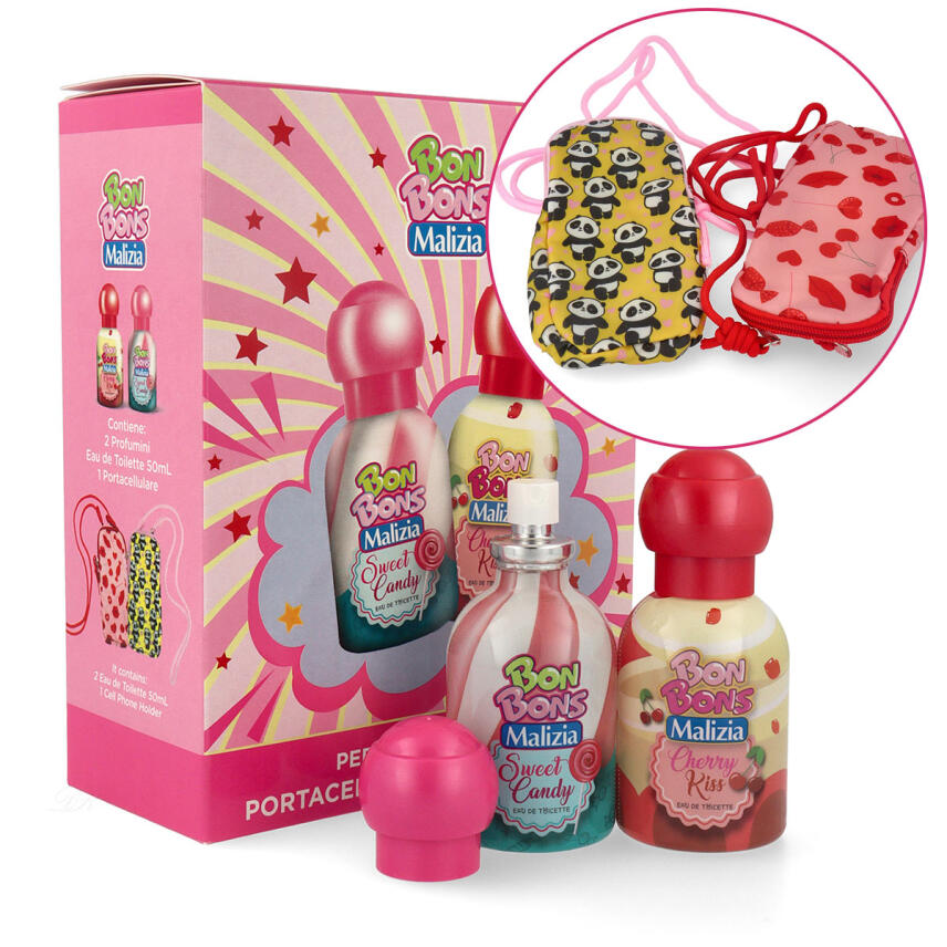 Malizia Bon Bons Geschenkset 2x Eau de Toilette + Handytasche