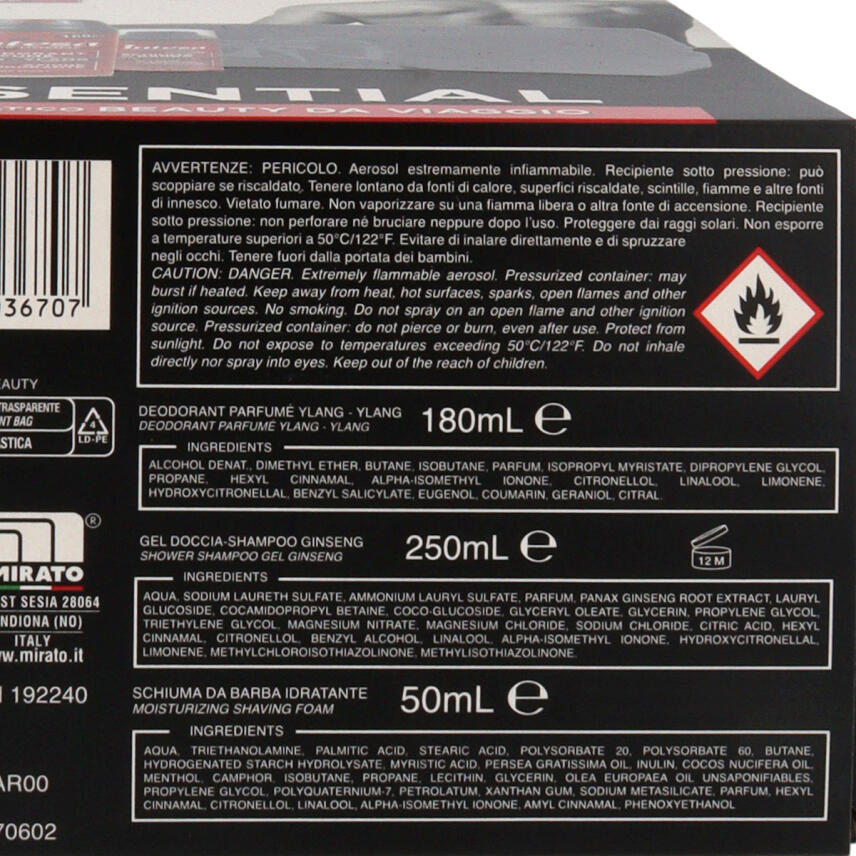 Intesa pour Homme Geschenkset mit Deo, Duschgel, Rasierschaum &amp; Kulturtasche