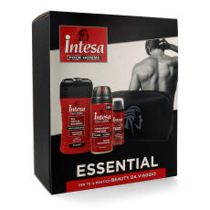Intesa pour Homme Geschenkset mit Deo, Duschgel, Rasierschaum &amp; Kulturtasche