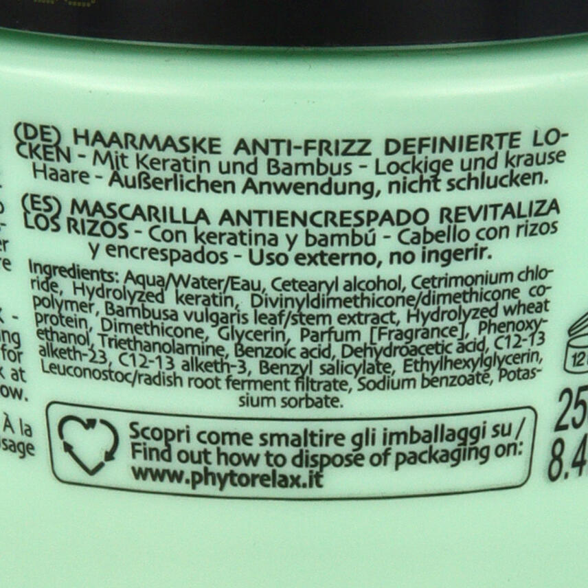 Phytorelax Keratin curly Anti Frizz Haarmaske 250 ml