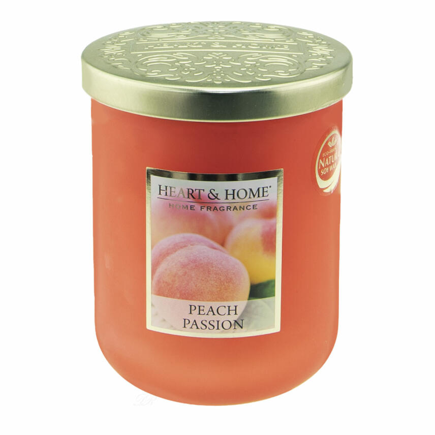 Heart &amp; Home Duftkerze Peach Passion Gro&szlig;es Glas 340 g