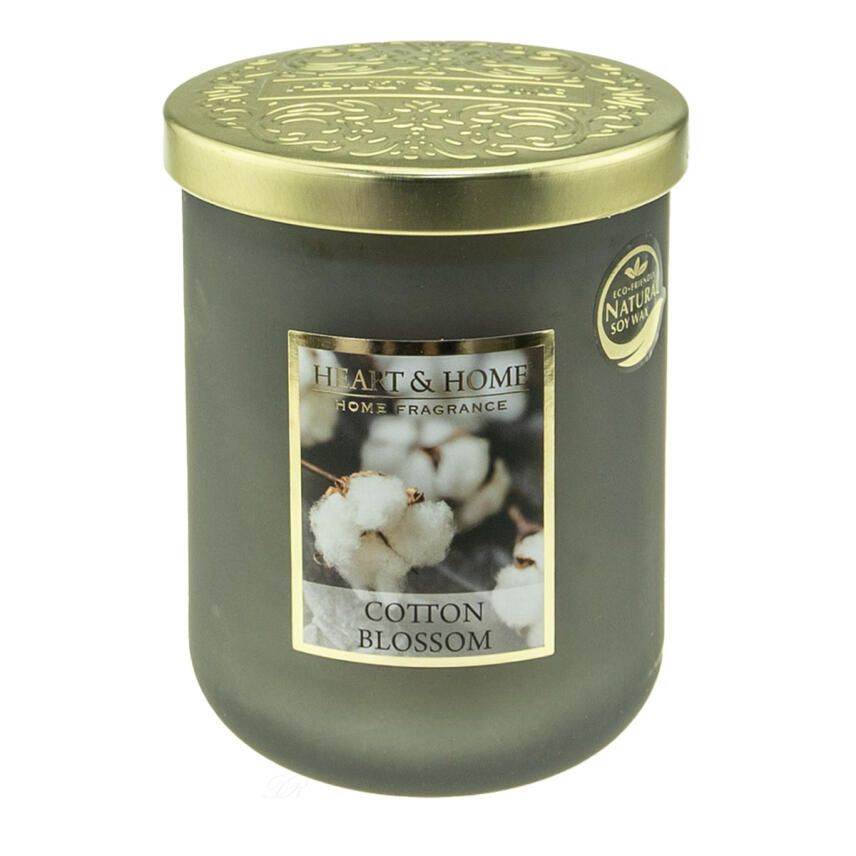 Heart &amp; Home Duftkerze Cotton Blossom Gro&szlig;es Glas 340 g