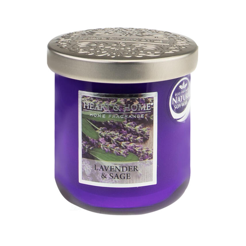 Heart &amp; Home Lavender &amp; Sage Duftkerze Kleines Glas 110 g