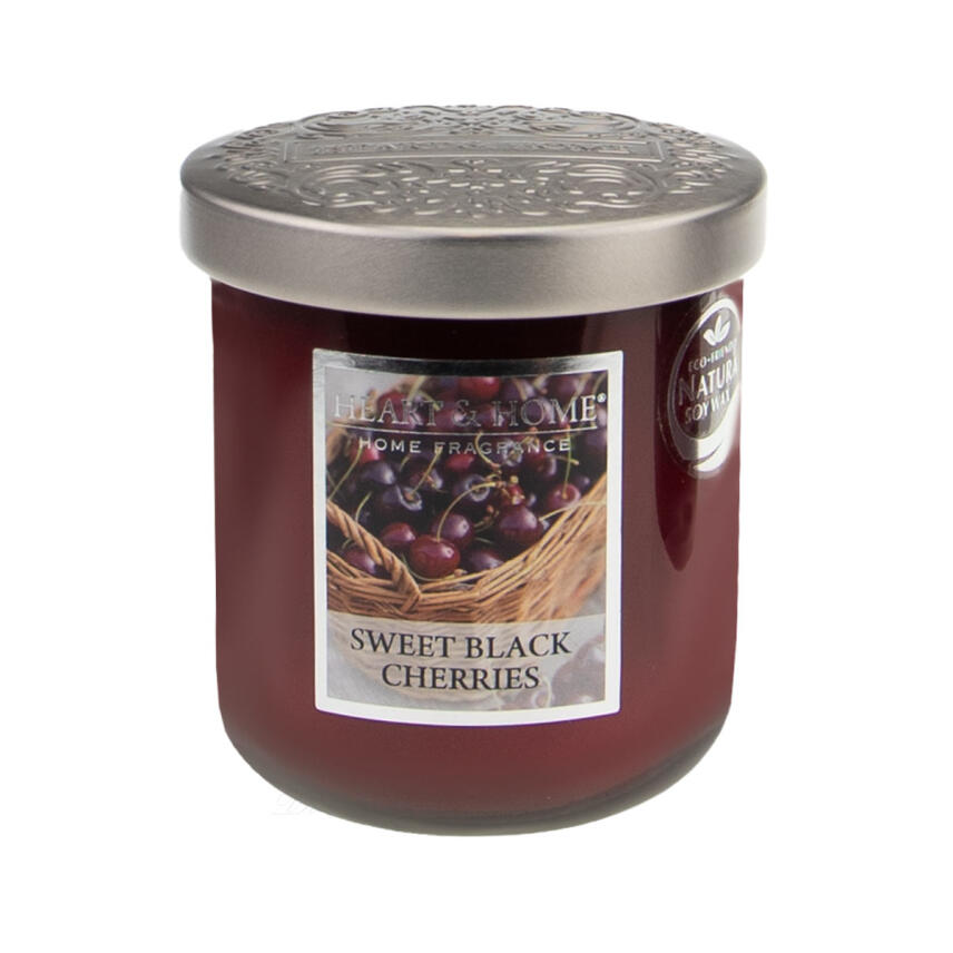 Heart &amp; Home Sweet Black Cherry Duftkerze Kleines Glas 110 g