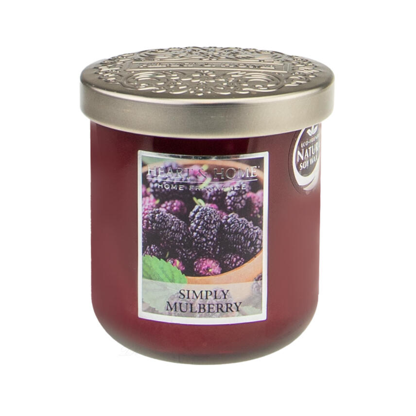Heart &amp; Home Simply Mulberry Duftkerze Kleines Glas 110 g