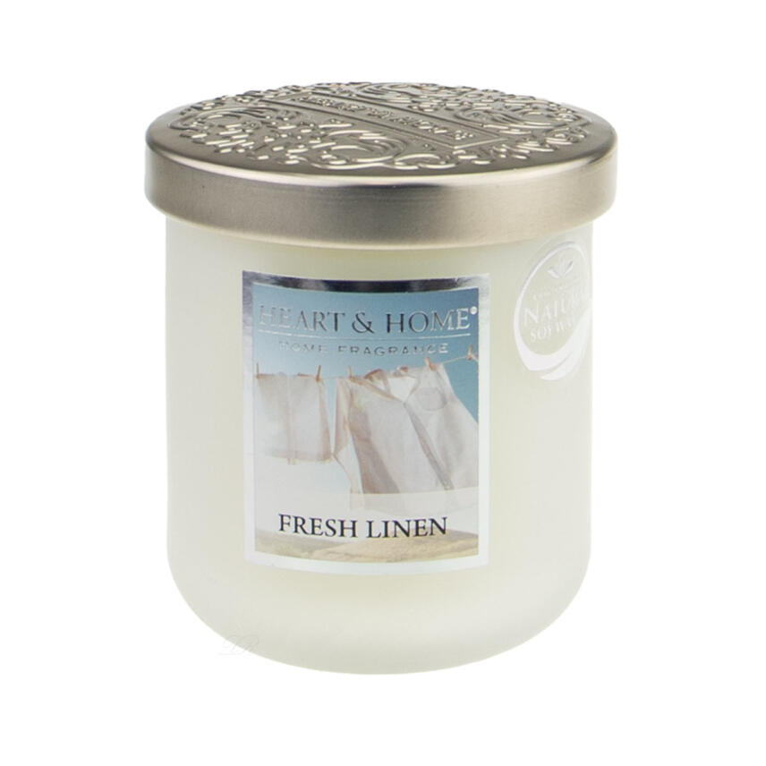 Heart &amp; Home Fresh Linen Duftkerze Kleines Glas 110 g