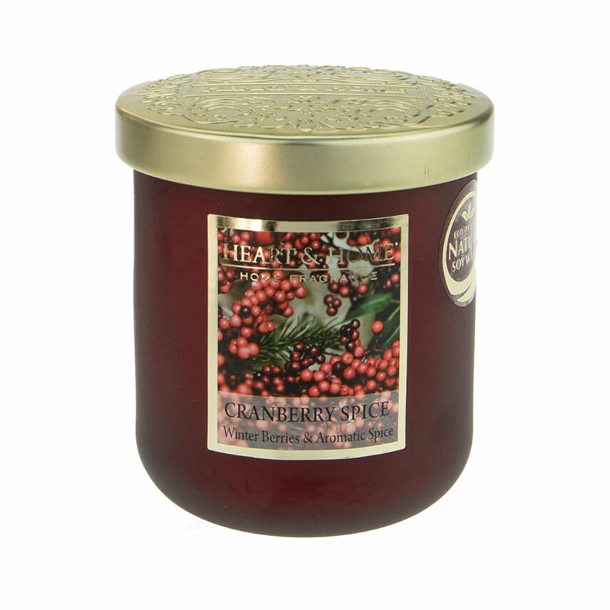 Heart &amp; Home Cranberry Spice Duftkerze Kleines Glas 110 g