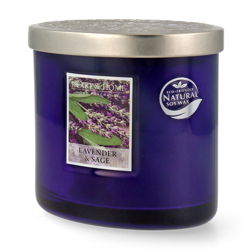 Heart &amp; Home Ellipse Lavender &amp; Sage 2 Docht Duftkerze 220 g