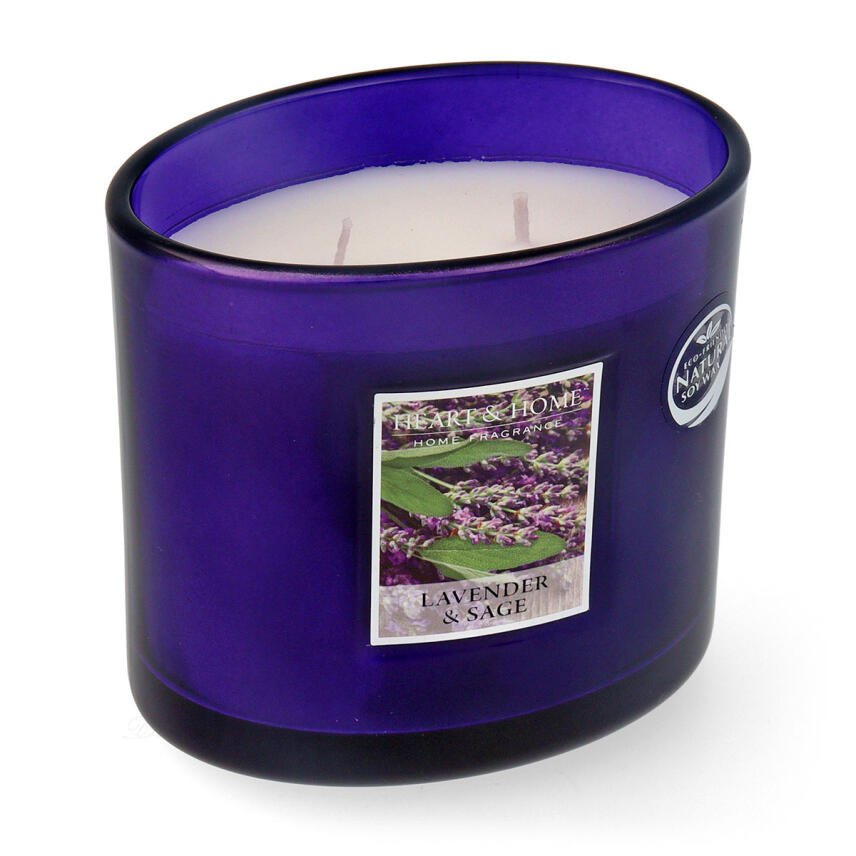 Heart &amp; Home Ellipse Lavender &amp; Sage 2 Docht Duftkerze 220 g