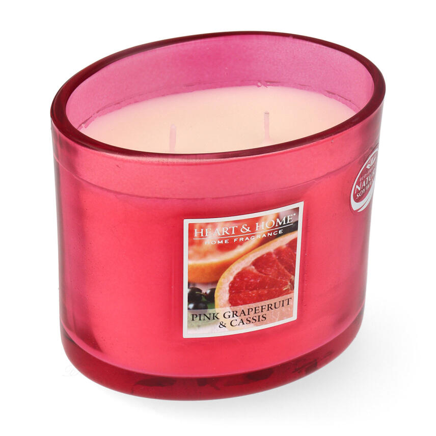 Heart &amp; Home Ellipse Pink Grapefruit &amp; Cassis 2 Docht Duftkerze 220 g