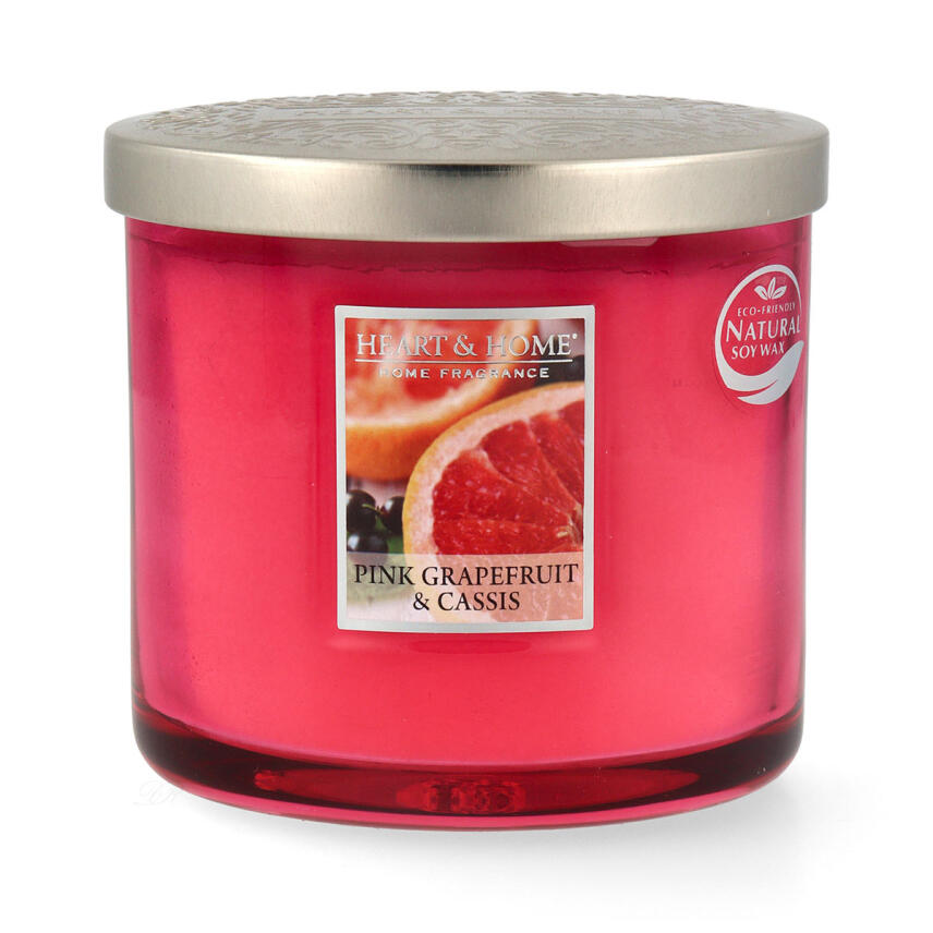 Heart &amp; Home Ellipse Pink Grapefruit &amp; Cassis 2 Docht Duftkerze 220 g