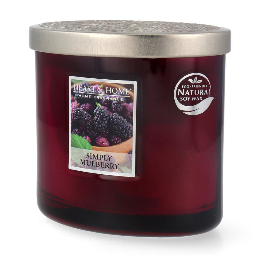 Heart &amp; Home Ellipse Simply Mulberry 2 Docht Duftkerze 220 g