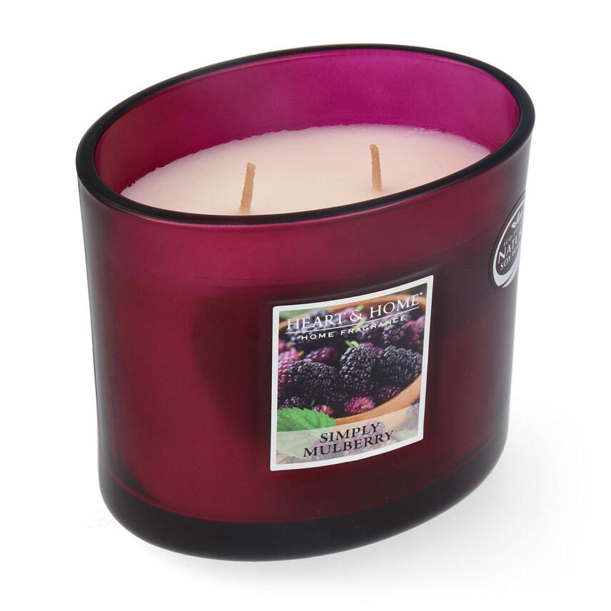 Heart &amp; Home Ellipse Simply Mulberry 2 Docht Duftkerze 220 g