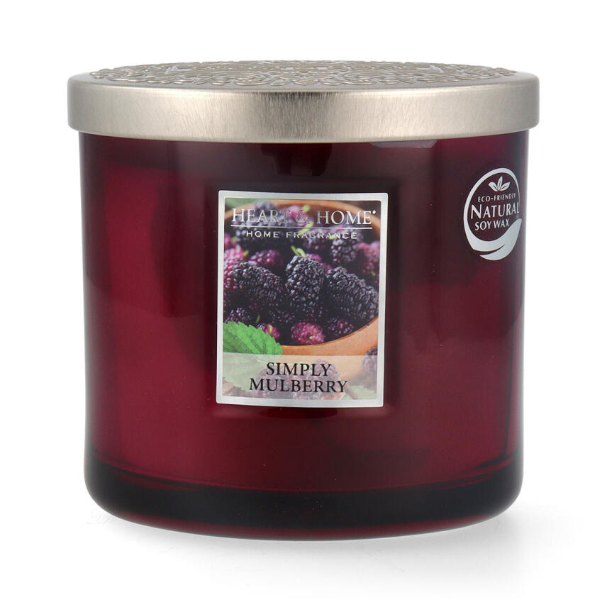 Heart &amp; Home Ellipse Simply Mulberry 2 Docht Duftkerze 220 g