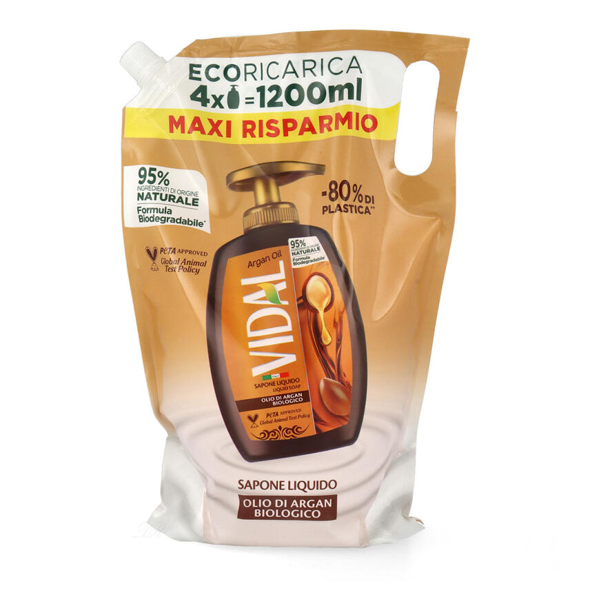 VIDAL Fl&uuml;ssigseife Bio Argan&ouml;l 1200 ml - refill