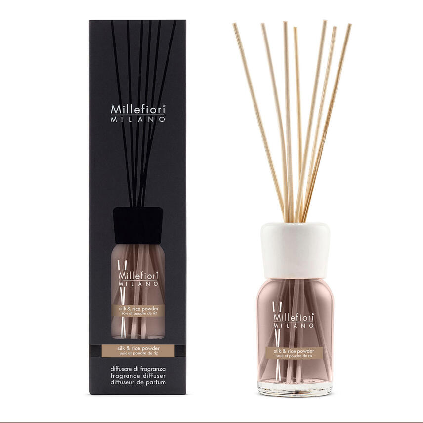 Millefiori Natural Reed Diffusor Silk &amp; Rice Powder Escape Raumduft 250 ml