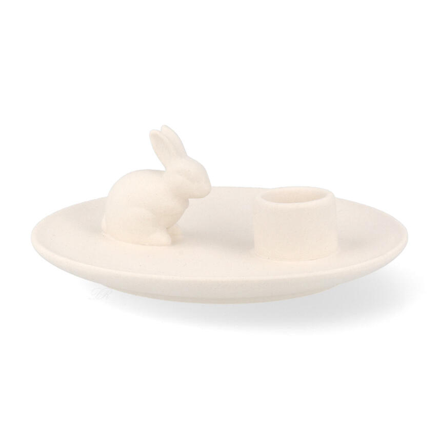 Home Society Bunny Sitzend Kerzenst&auml;nder Wei&szlig; Porzellan