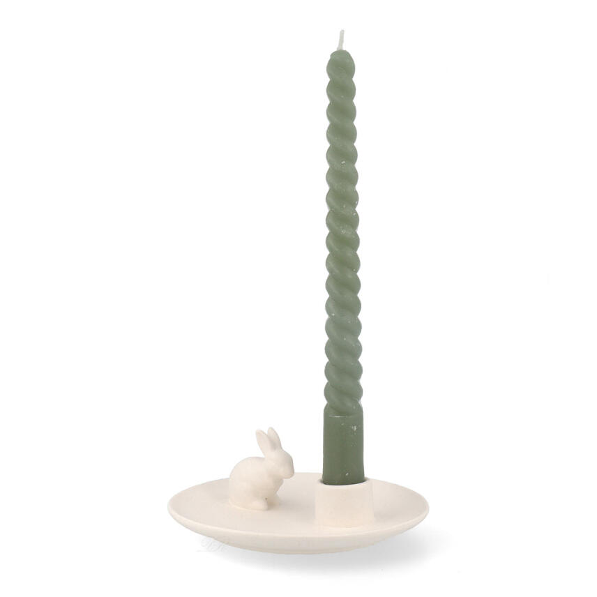 Home Society Bunny Sitzend Kerzenst&auml;nder Wei&szlig; Porzellan