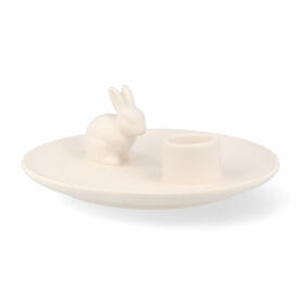 Home Society Bunny Sitzend Kerzenständer Weiß Porzellan