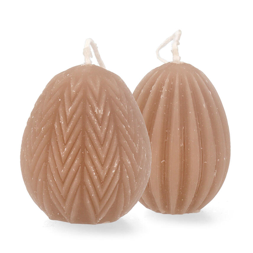 Home Society Egg Kerze Sand 6 x 80 g - verschiedene Muster