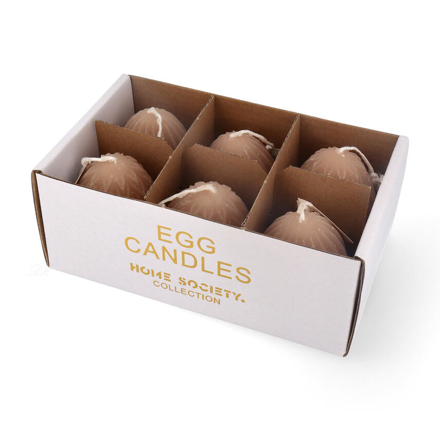 Home Society Egg Kerze Sand 6 x 80 g - verschiedene Muster