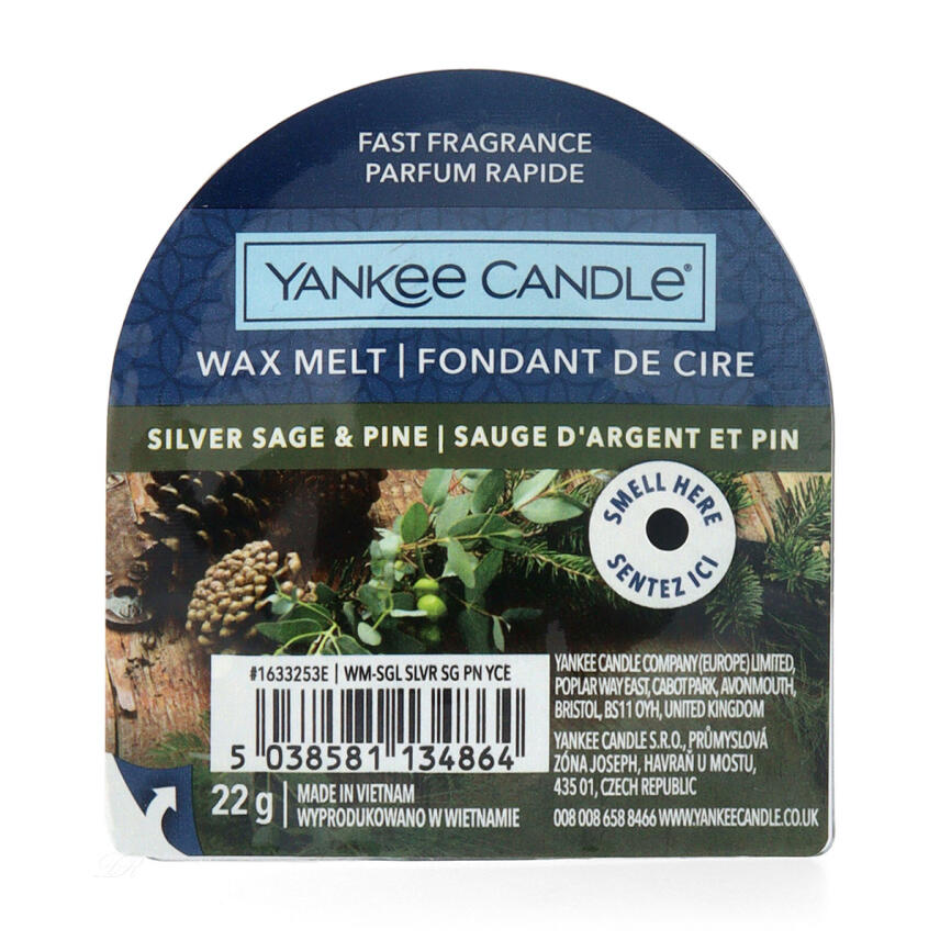 Yankee Candle Silver Sage &amp; Pine Wax Melt Duftwachs 22 g