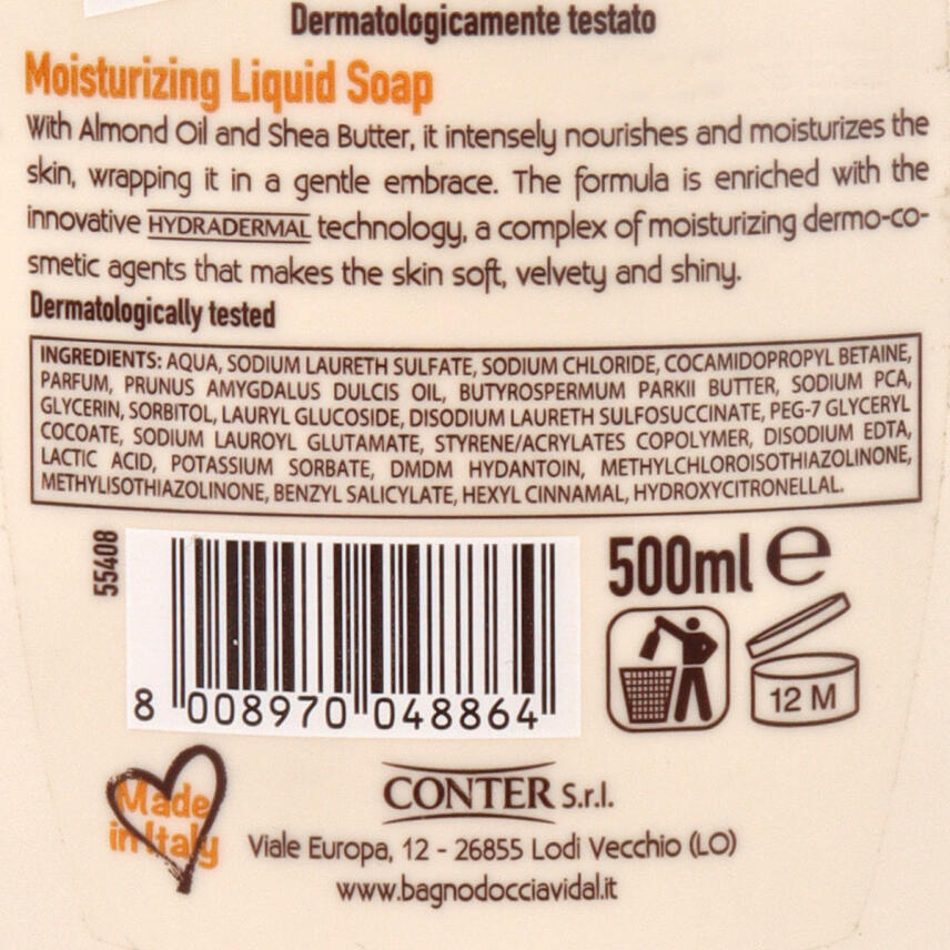 VIDAL Fl&uuml;ssigseife Mandel&ouml;l &amp; Karitebutter 500 ml - Spender