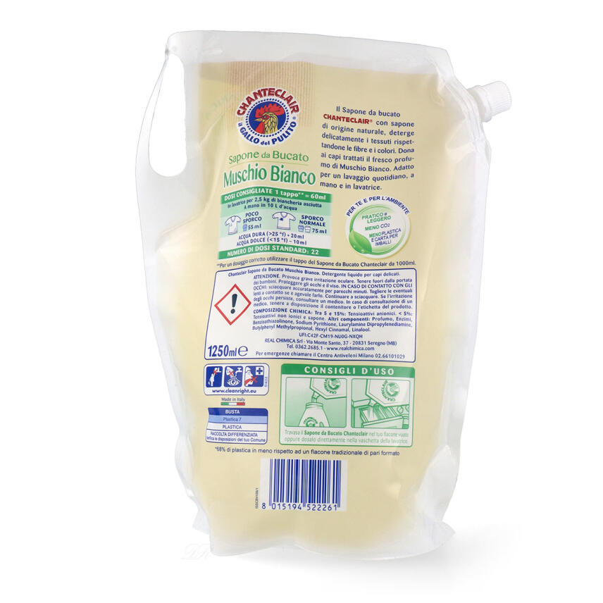 Chante Clair Fl&uuml;ssigwaschmittel Muschio bianco 1,25 Liter refill - 22 Waschg&auml;nge